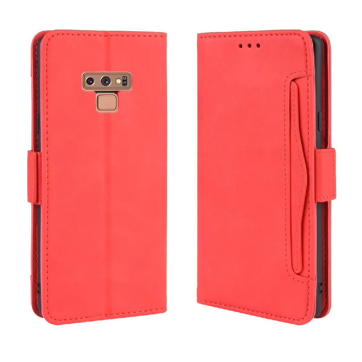 Générique Rouge Coque Portefeuille Samsung Galaxy Note 9