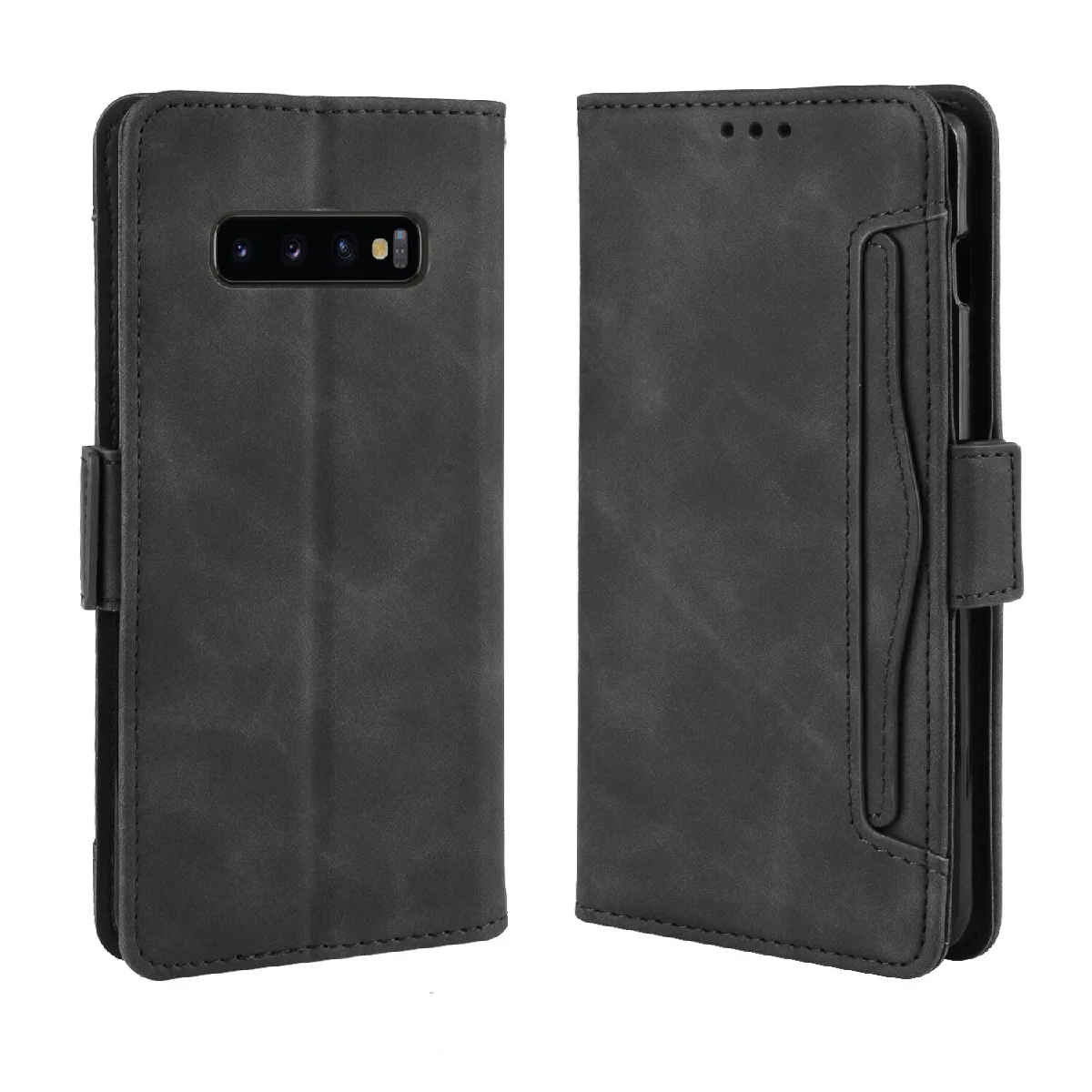 Générique Étui Portefeuille En Cuir À Fermeture Magnétique Samsung Galaxy S10 Plus