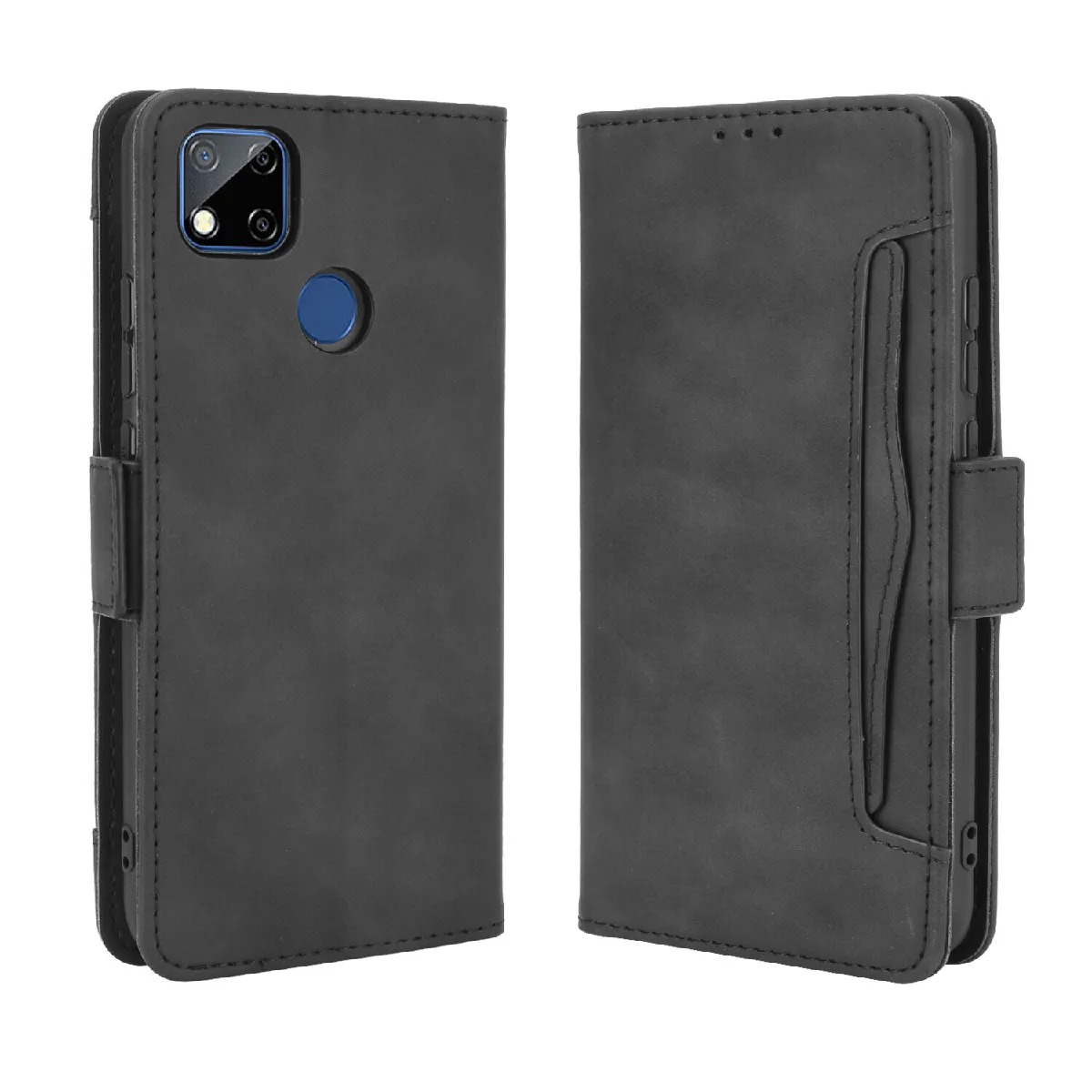 Générique Noir Étui Portefeuille Porte-Cartes En Similicuir Xiaomi Redmi 9C
