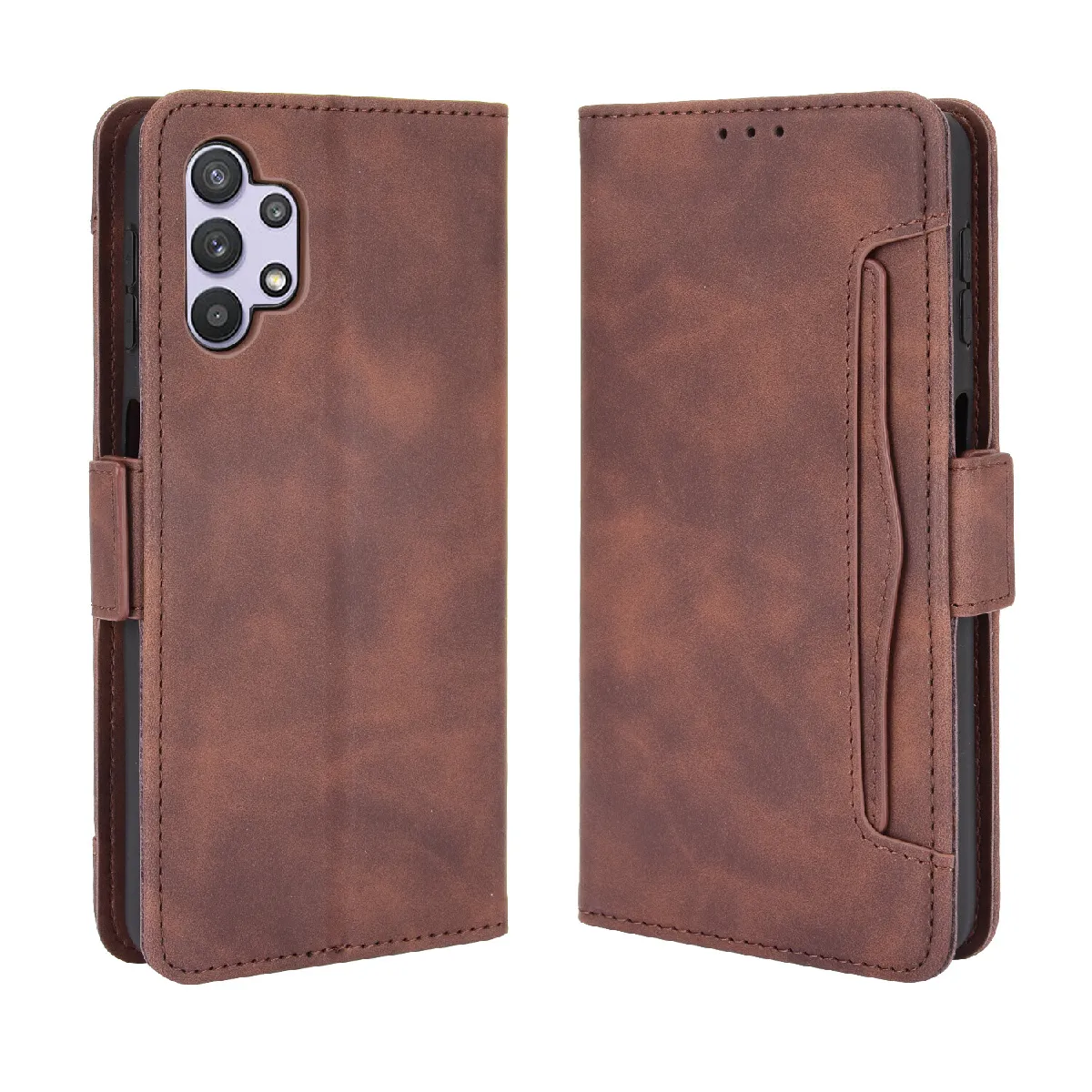 Générique Marron Coque Portefeuille En Similicuir Samsung Galaxy A32 5G