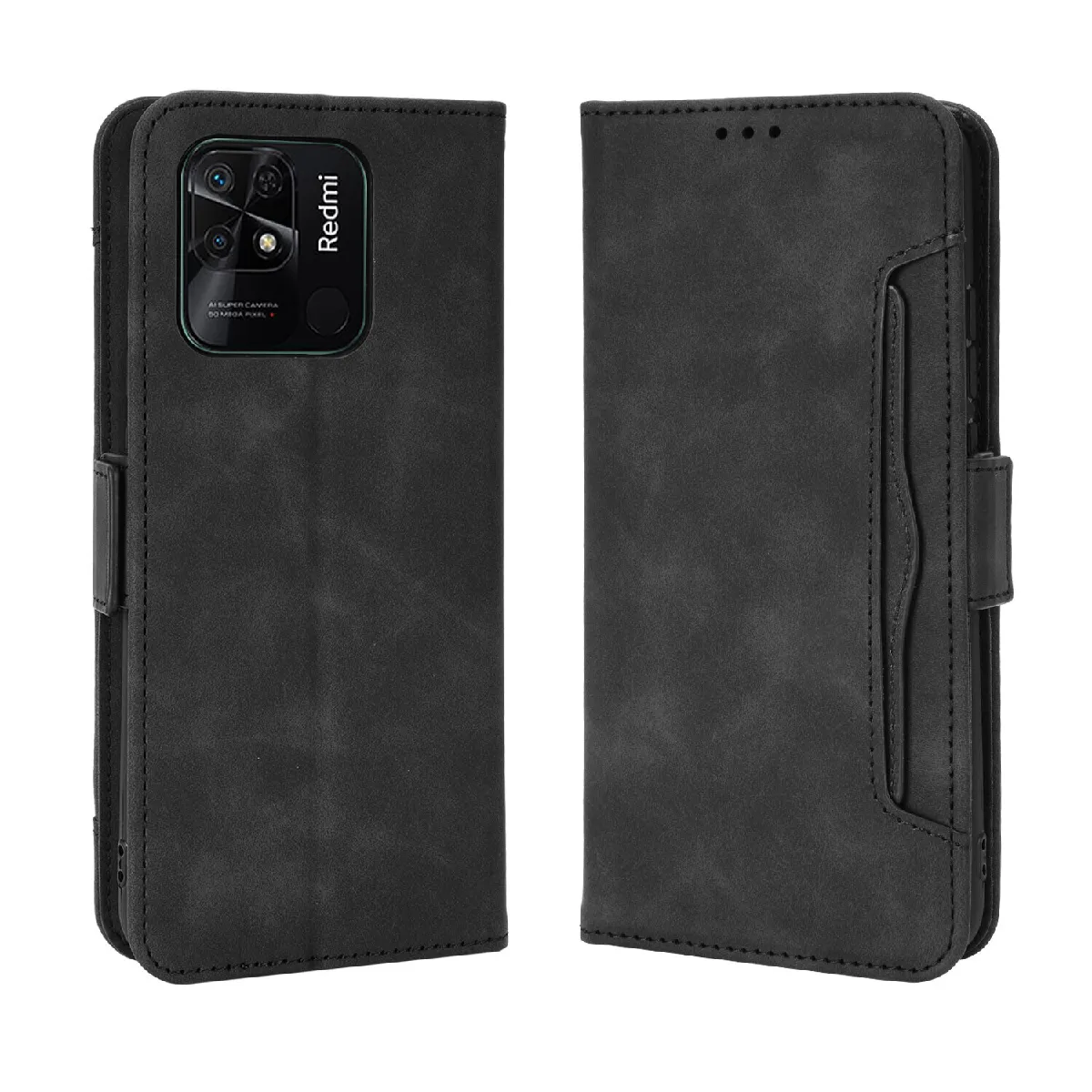 Générique Étui Portefeuille Magnétique Avec Porte-Cartes Xiaomi Redmi 10C