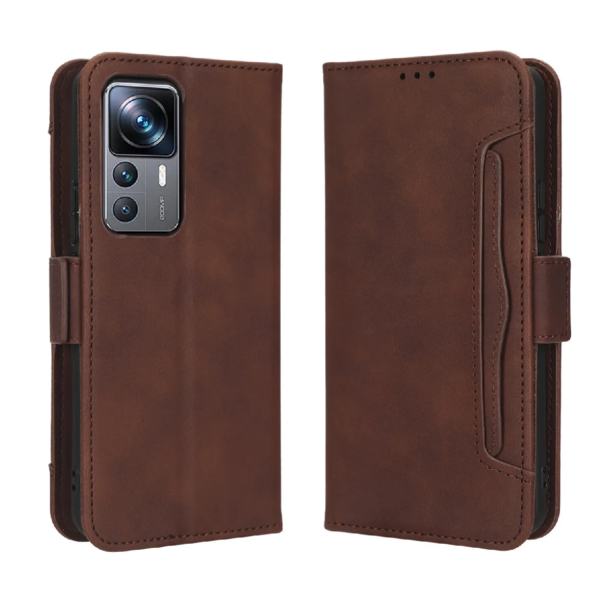 Générique Marron Étui Portefeuille Xiaomi 12T / 12T Pro 5G
