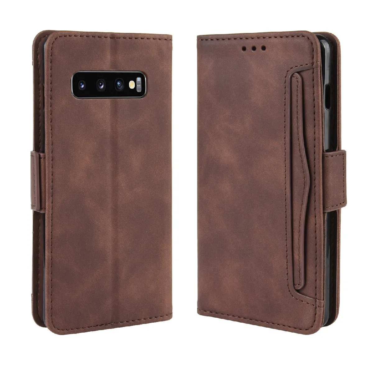Générique Marron Étui Porte-Cartes Samsung Galaxy S10