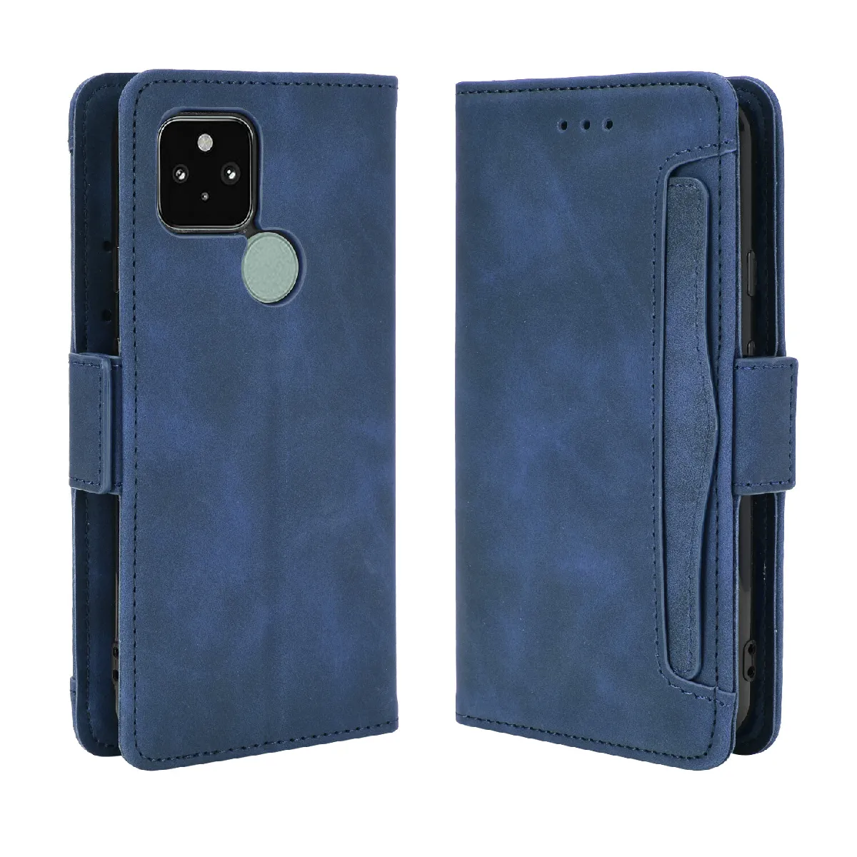 Générique Bleu Étui Portefeuille À Fermeture Magnétique Google Pixel 5