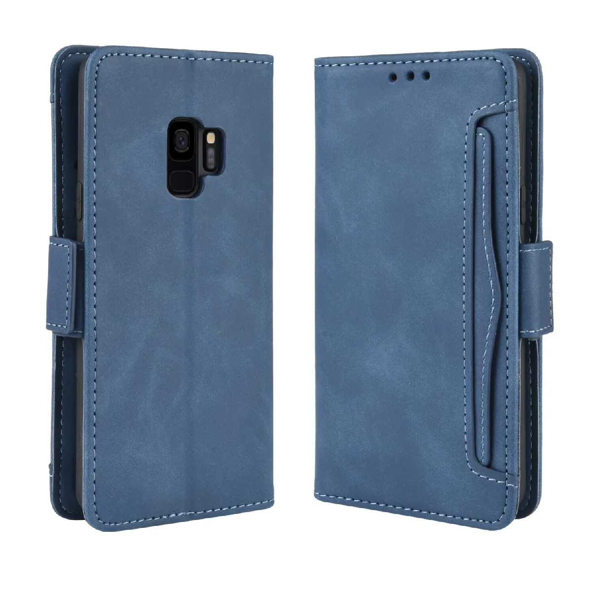 Générique Bleu Étui Portefeuille En Similicuir Samsung Galaxy S9 Plus