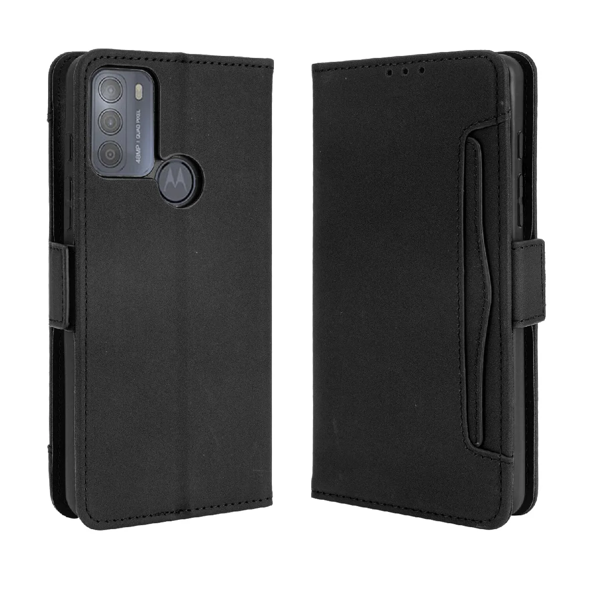 Générique Noir Étui Portefeuille En Similicuir Motorola Moto G50