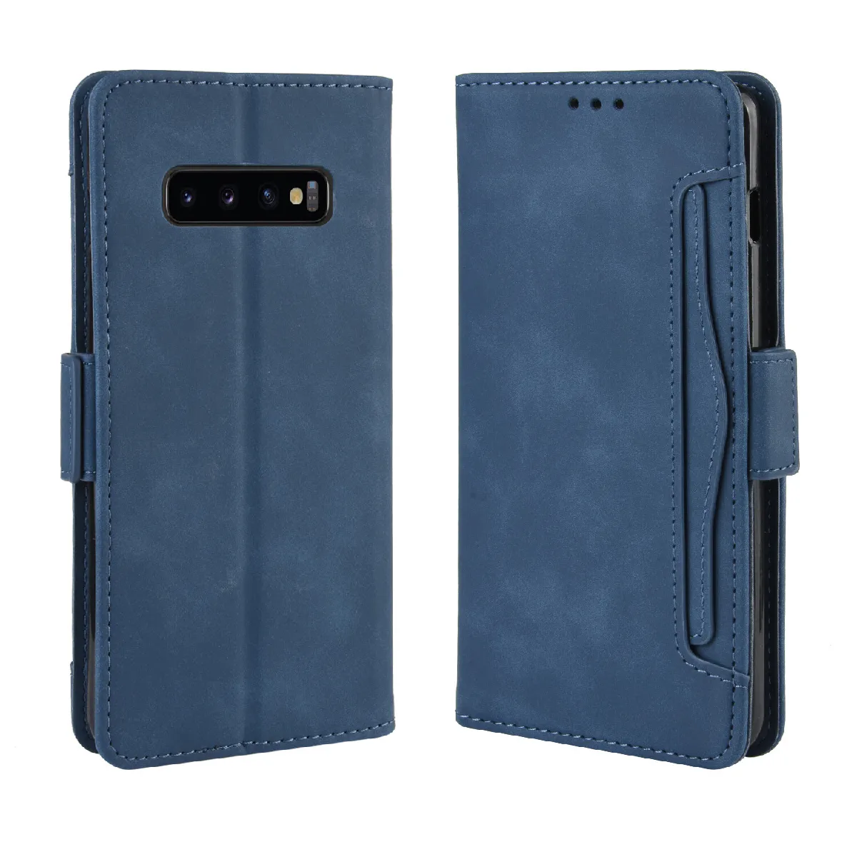 Générique Bleu Étui Portefeuille À Rabat Samsung Galaxy S10 Plus