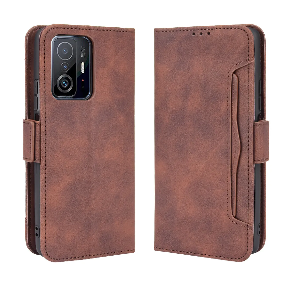 Générique Marron Étui Portefeuille Xiaomi 11T / 11T Pro 5G