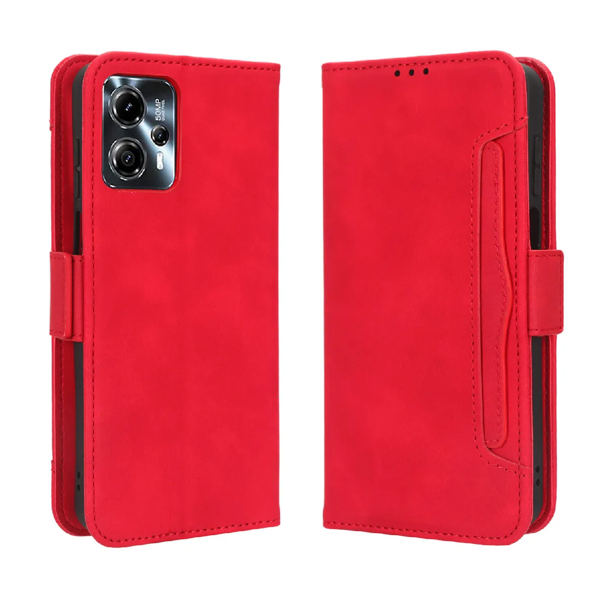 Générique Rouge Étui Portefeuille Motorola Moto G53 / Motorola Moto G13 / Motorola Moto G23