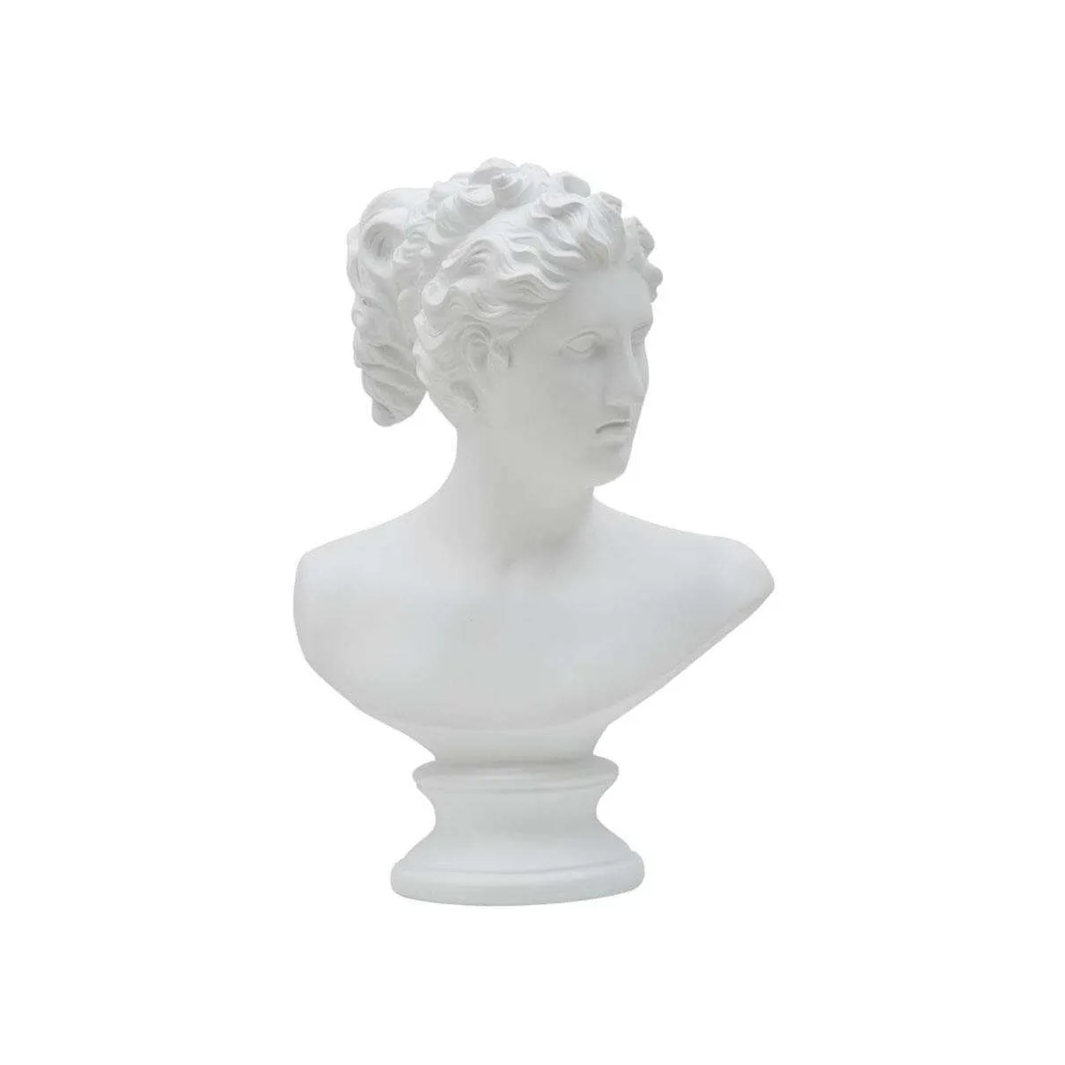 GENERIQUE - Buste Tête Féminine - Statue Décorative - Blanc - 21,5 x 14,5 x 34 cm - Image 3