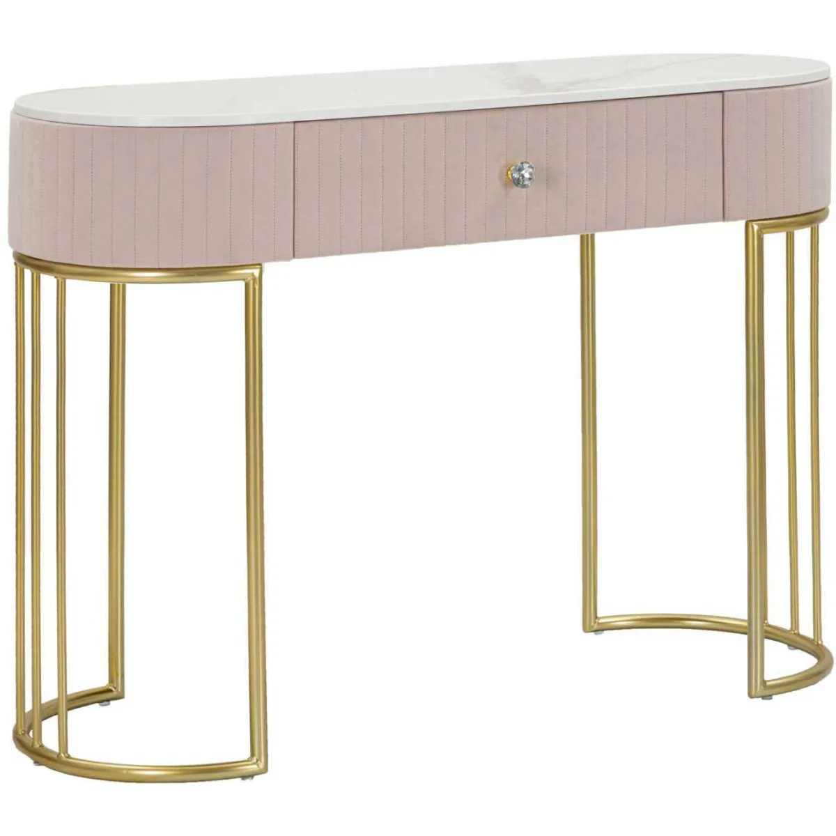 Mauro Ferretti Rose Console Ovale 1 Tiroir