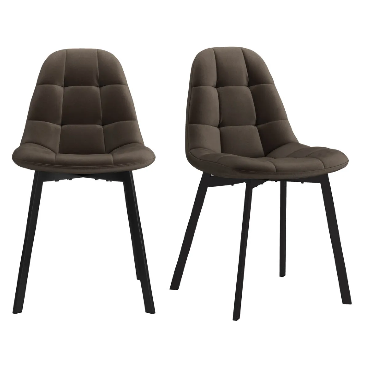 STELLIA-Chaise en Velours marron (x2) STELLIA-Chaise en Velours marron (x2)