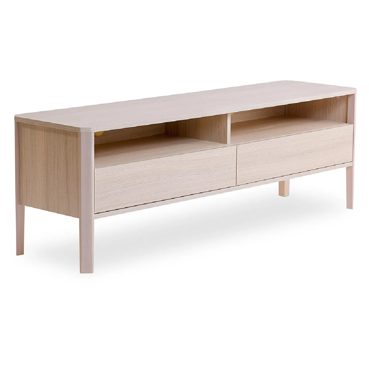 Meuble TV blanc Bois naturel Meuble TV blanc Bois naturel