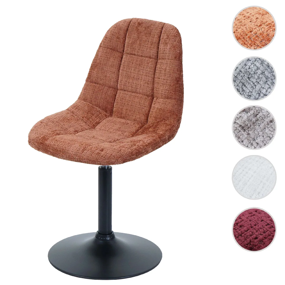 Mendler Noir Chaise Hwc-A60 - Tissu Terracotta