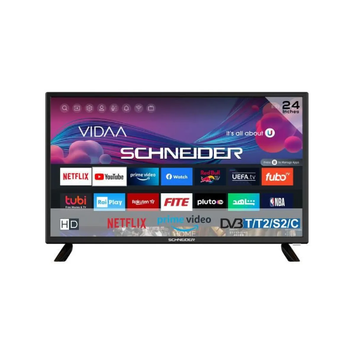 SCHNEIDER Téléviseur Led 60 cm écran plat GMSCLED24HV100 - vue 2