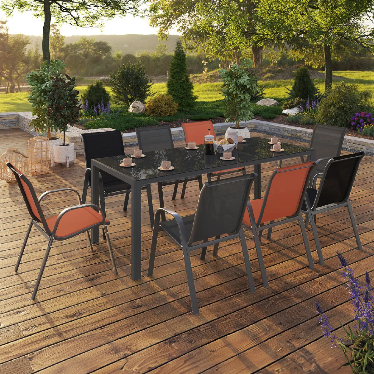 IDMARKET Salon de jardin MADRID Mix color