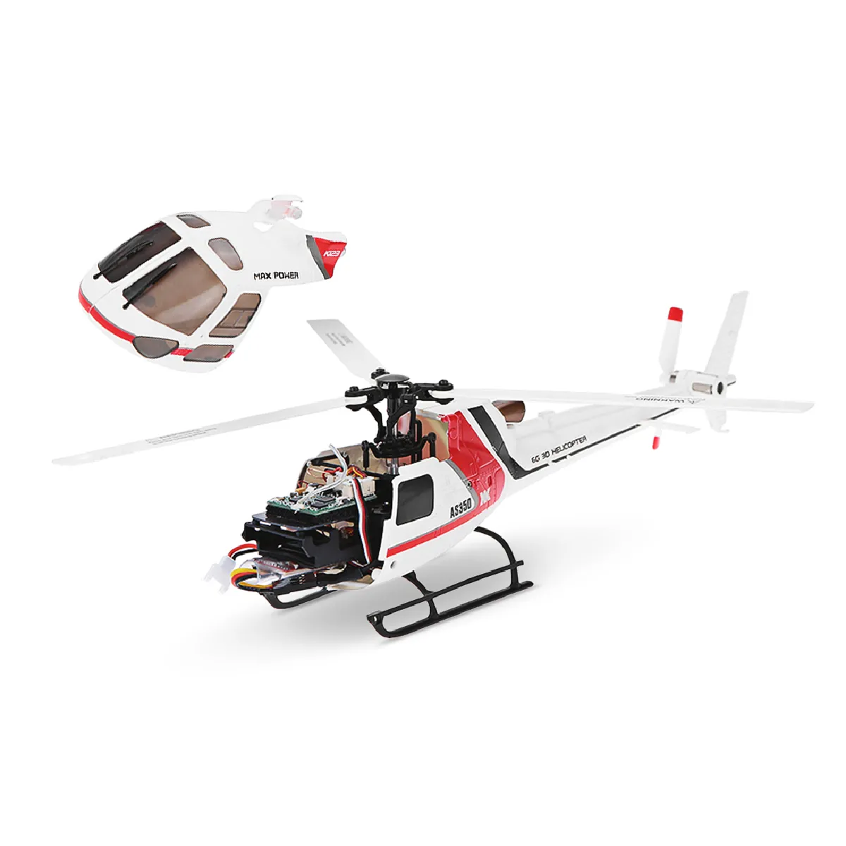 Hélicoptère Télécommandé Electrique Monorotor Buzzard PRO Rouge 2.4 Ghz RTF