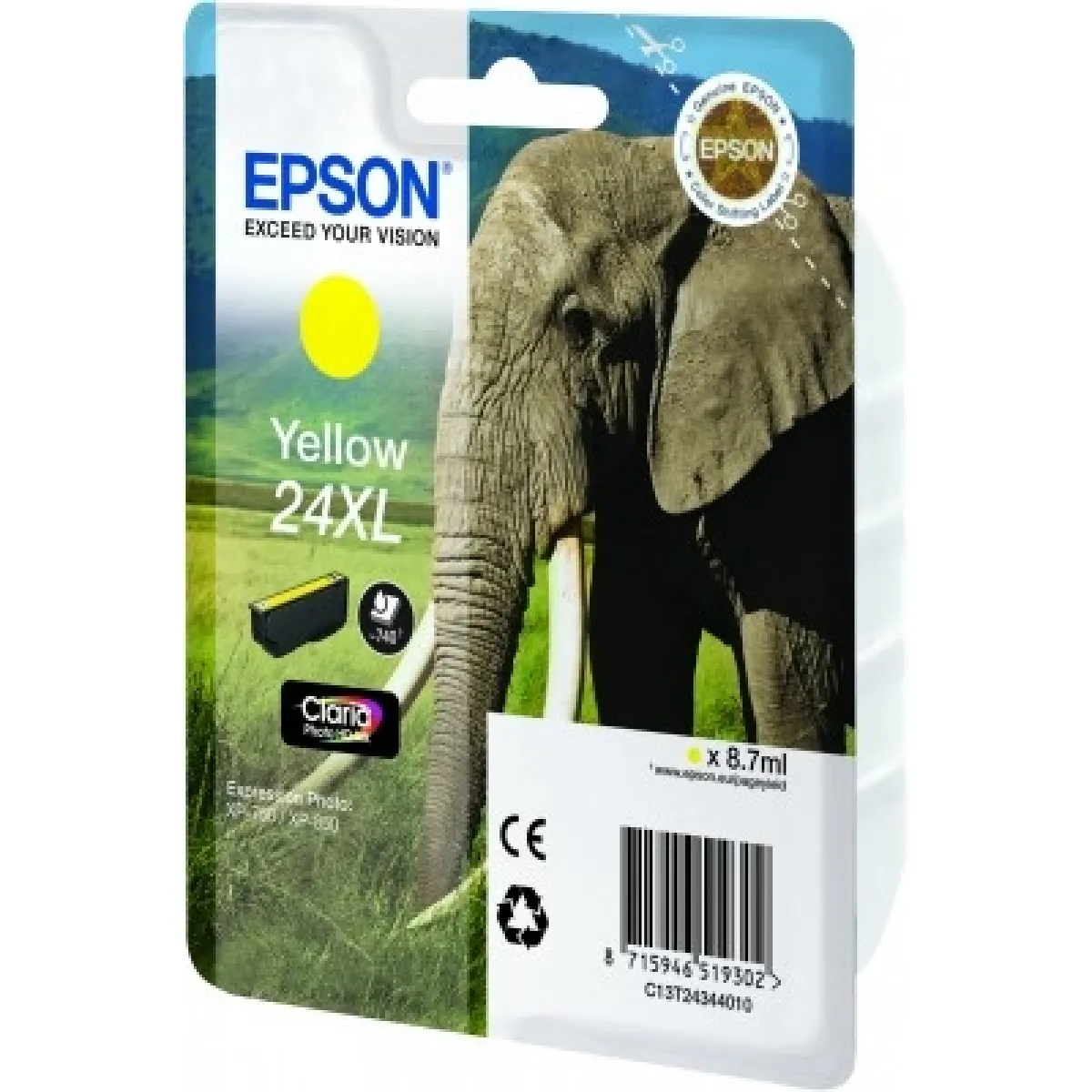 Epson 24XL 8.7 ml jaune original blister cartouche d'encre pour Expression Photo XP 55 750 760 850 860 950 960 Expression Premium XP 750 850 - vue 2
