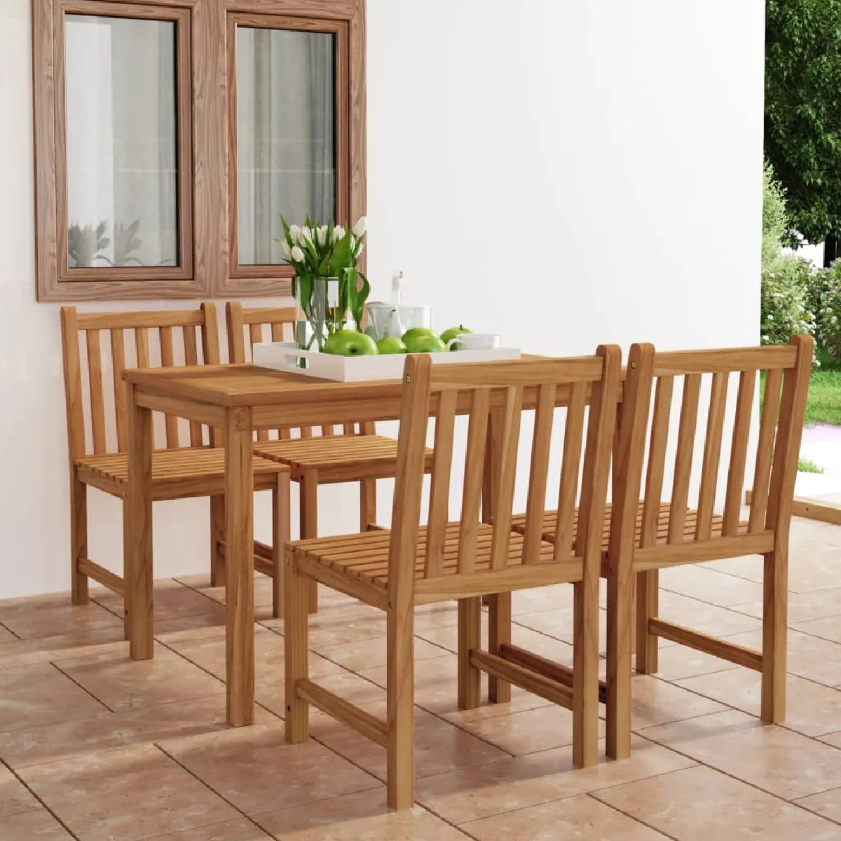 Vidaxl Ensemble À Manger Jardin Bois Teck Solide