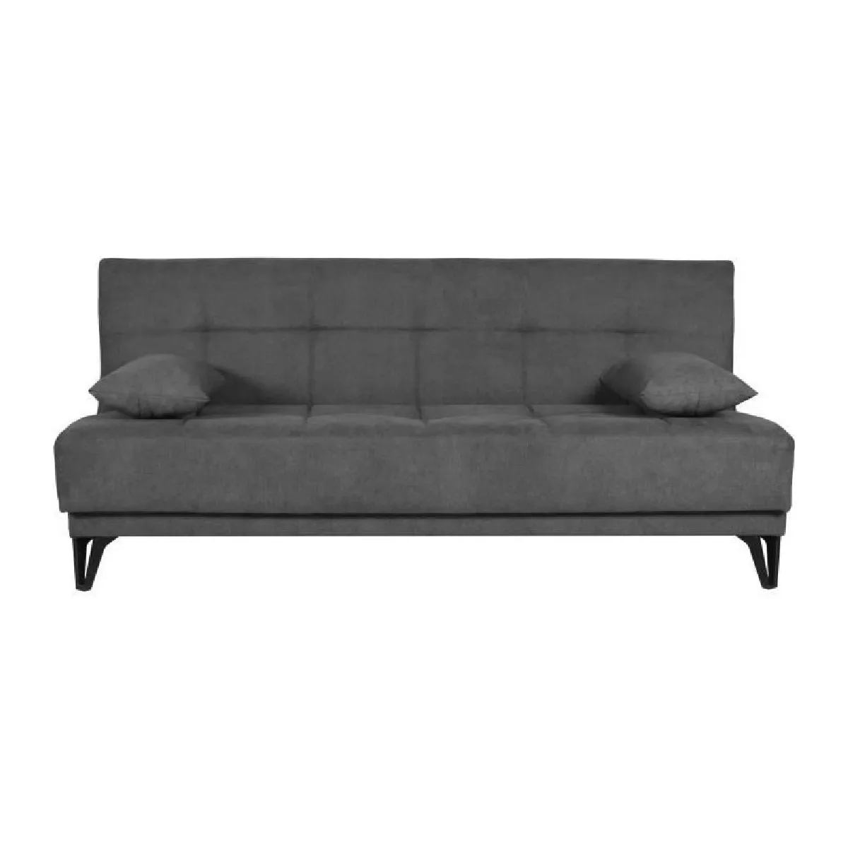 Banquette convertible 3 places LIMRA Tissu moutarde 2 coussins Coffre de rangement 190 x 87 x 87 cm - vue 3