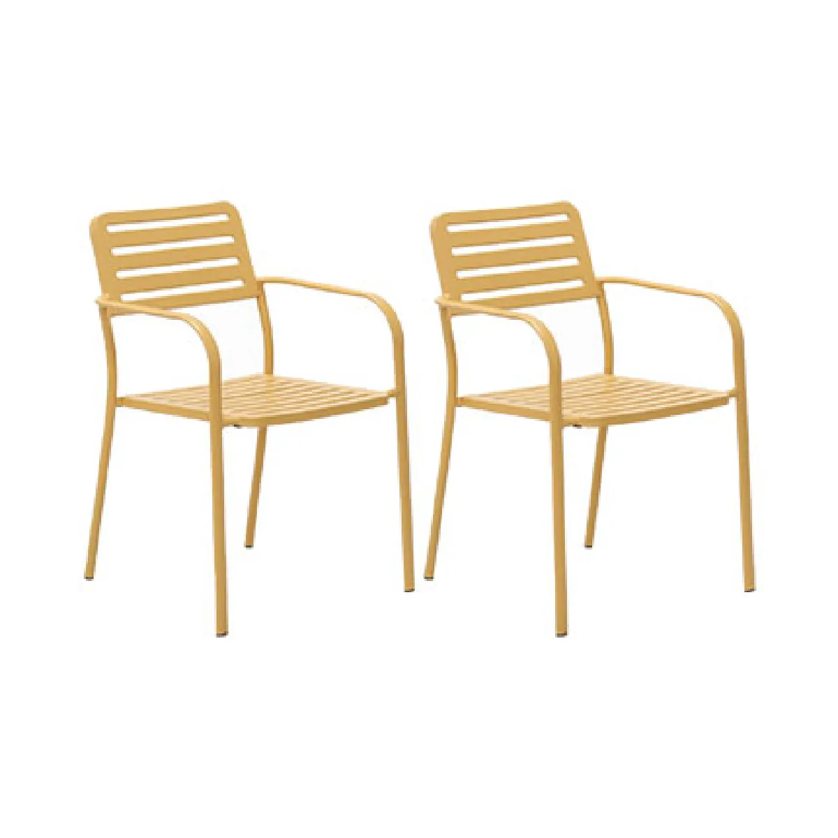 Mes fauteuils de jardin métal x2 - Jaune moutarde
