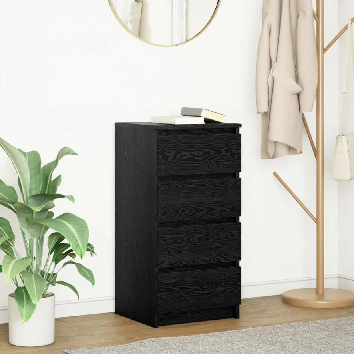 Buffet Vidaxl chêne noir - 37,5x35x76 cm