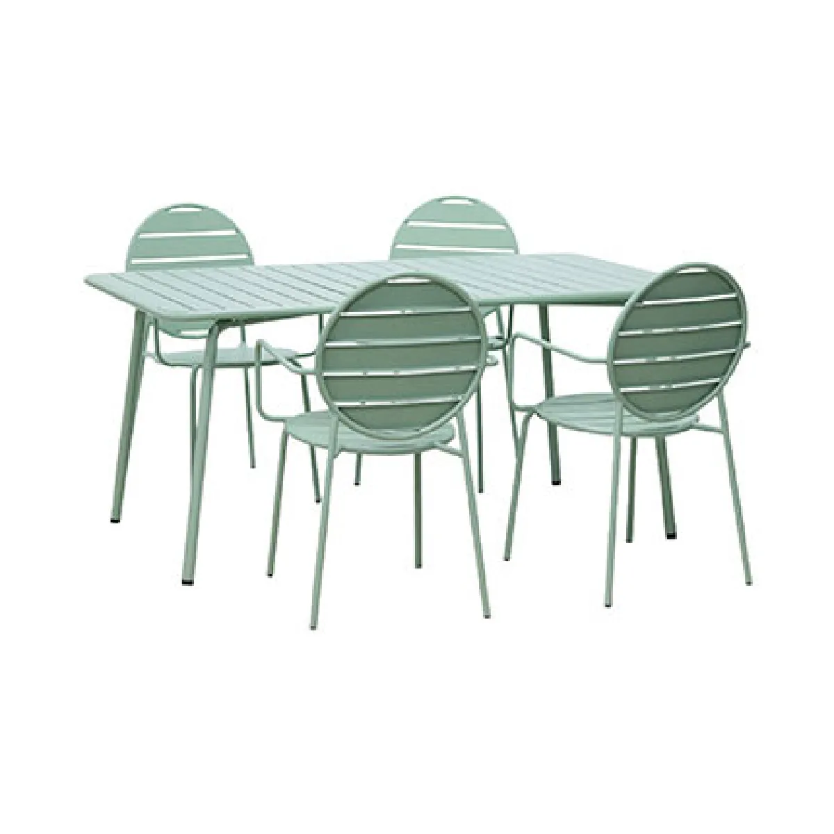 Mes Salon de jardin table + 4 fauteuils - Vert