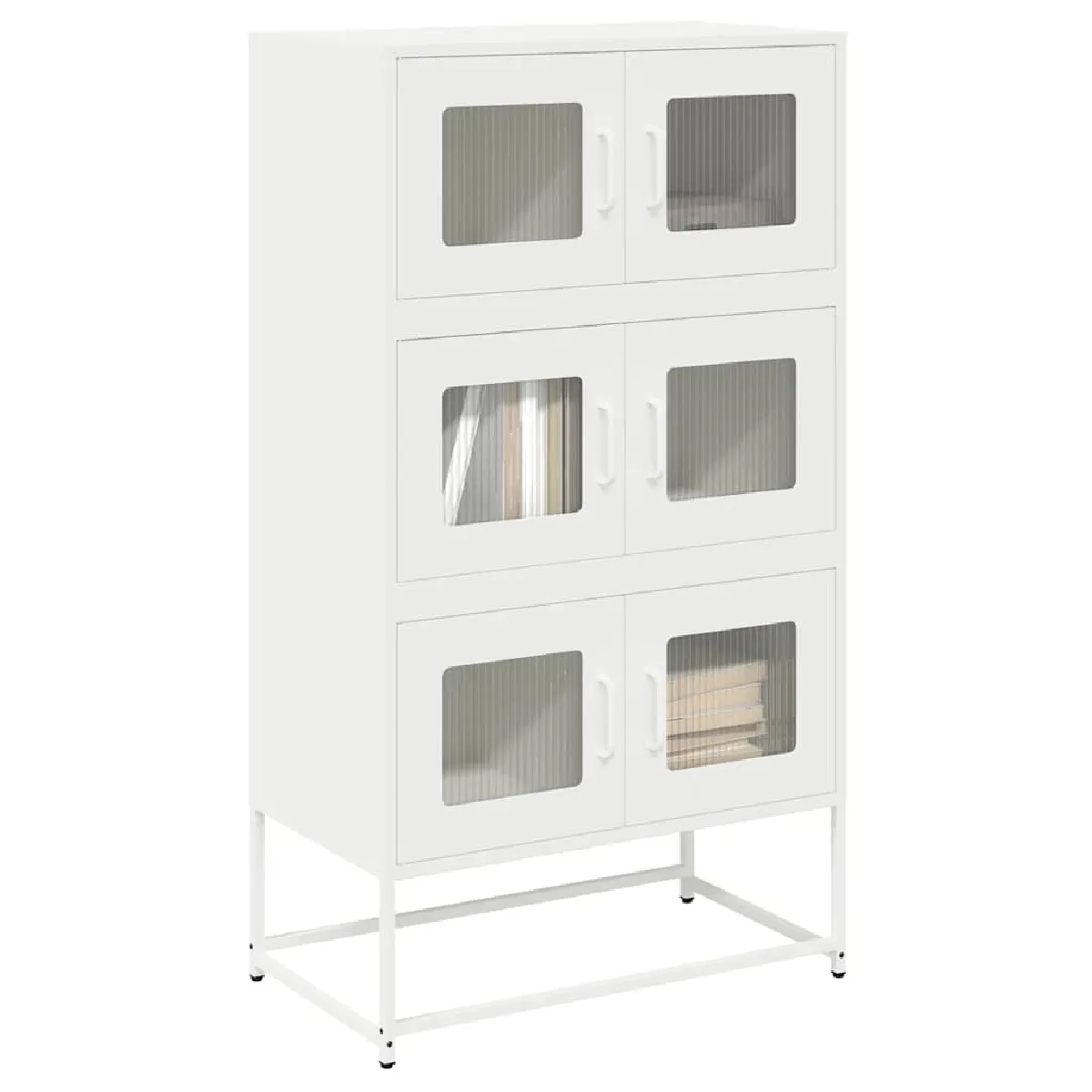 VIDAXL - Buffet haut - 68x39x123 cm - Blanc - Image 2