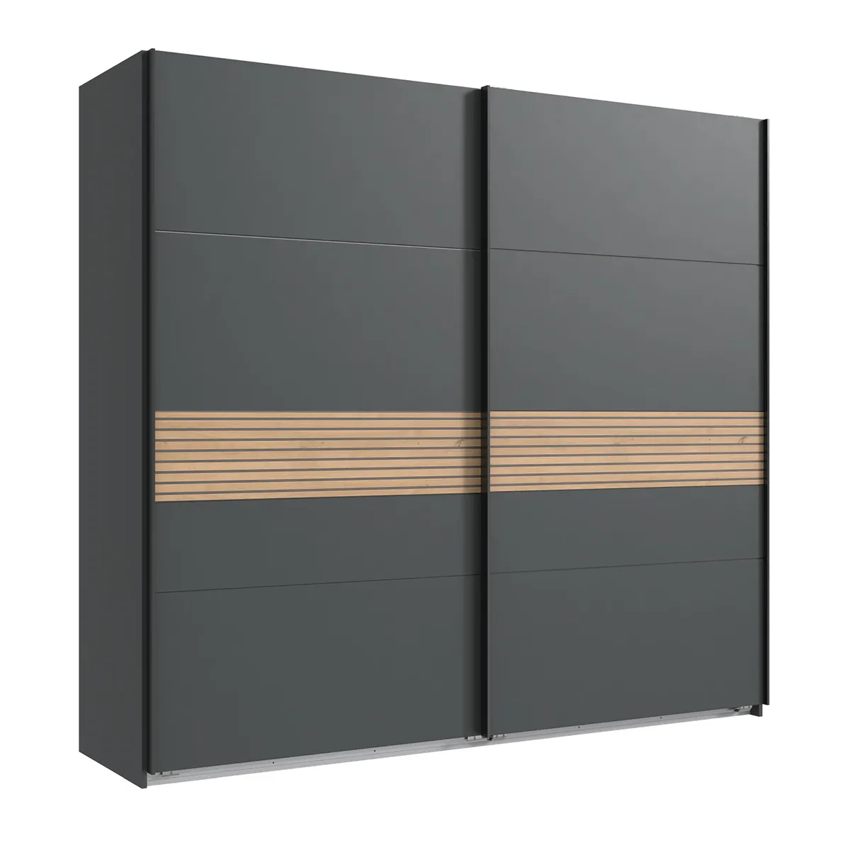 Pegane Armoire portes coulissantes graphite