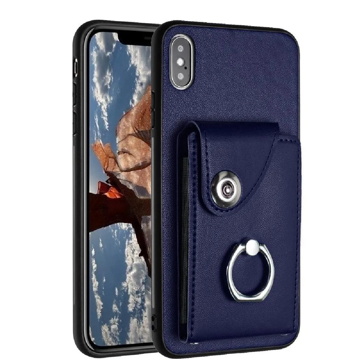 Générique Bleu Étui En Similicuir Apple Iphone Xs