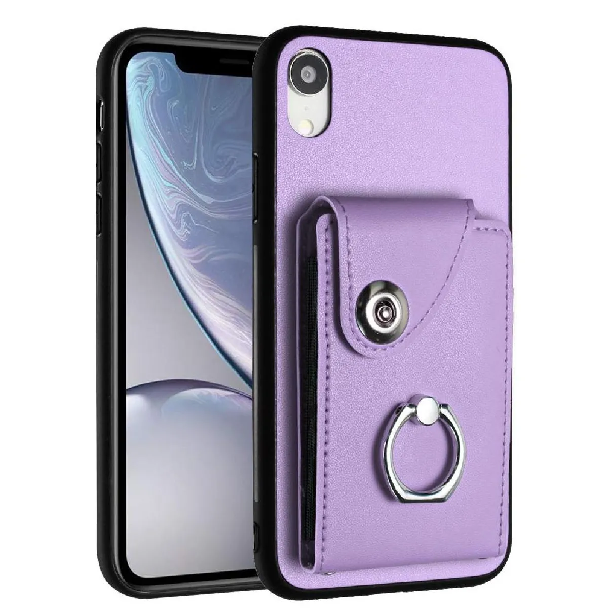 Générique Violet Coque Portefeuille En Similicuir Apple Iphone Xr