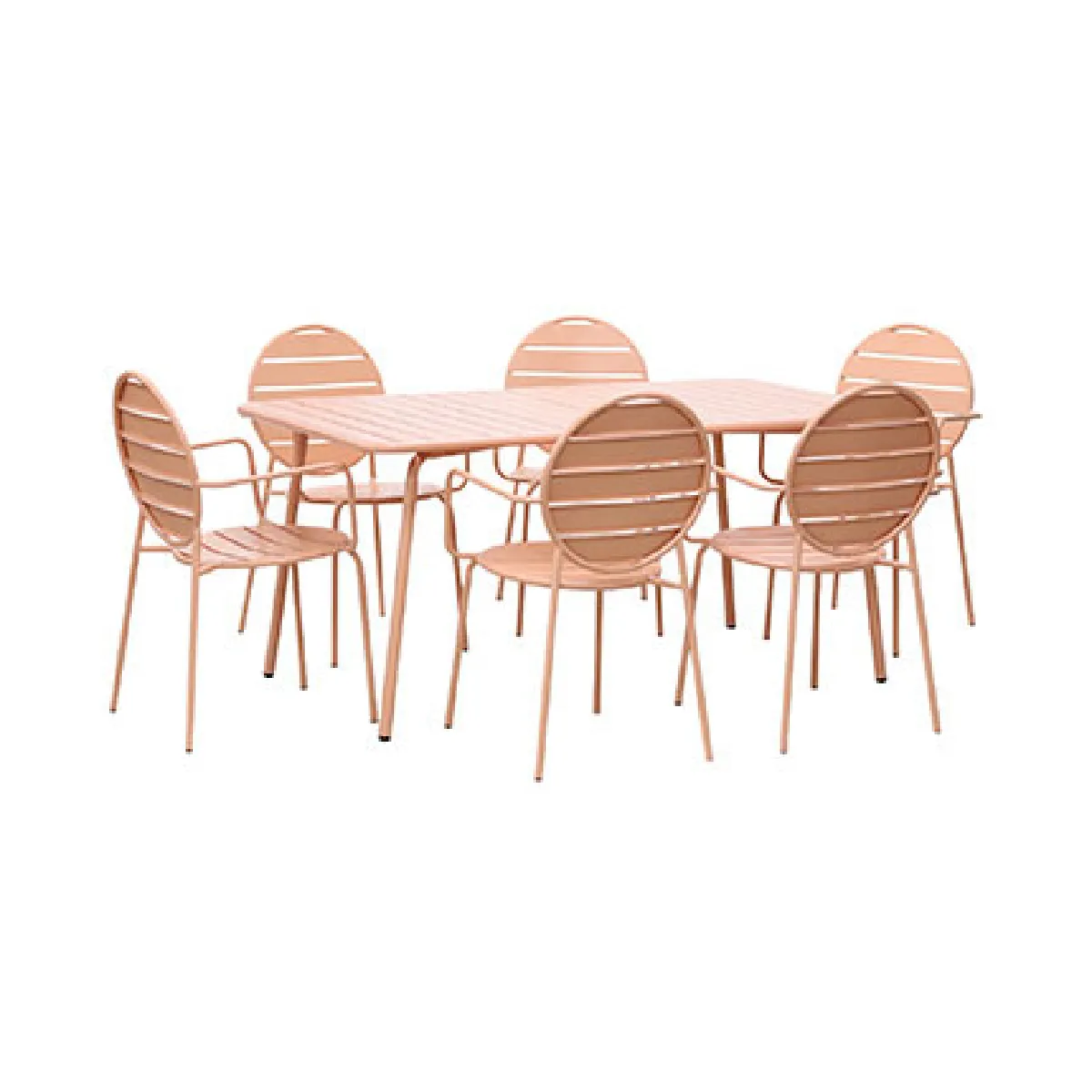 Mes Ensemble table et 6 fauteuils de jardin - Terracotta