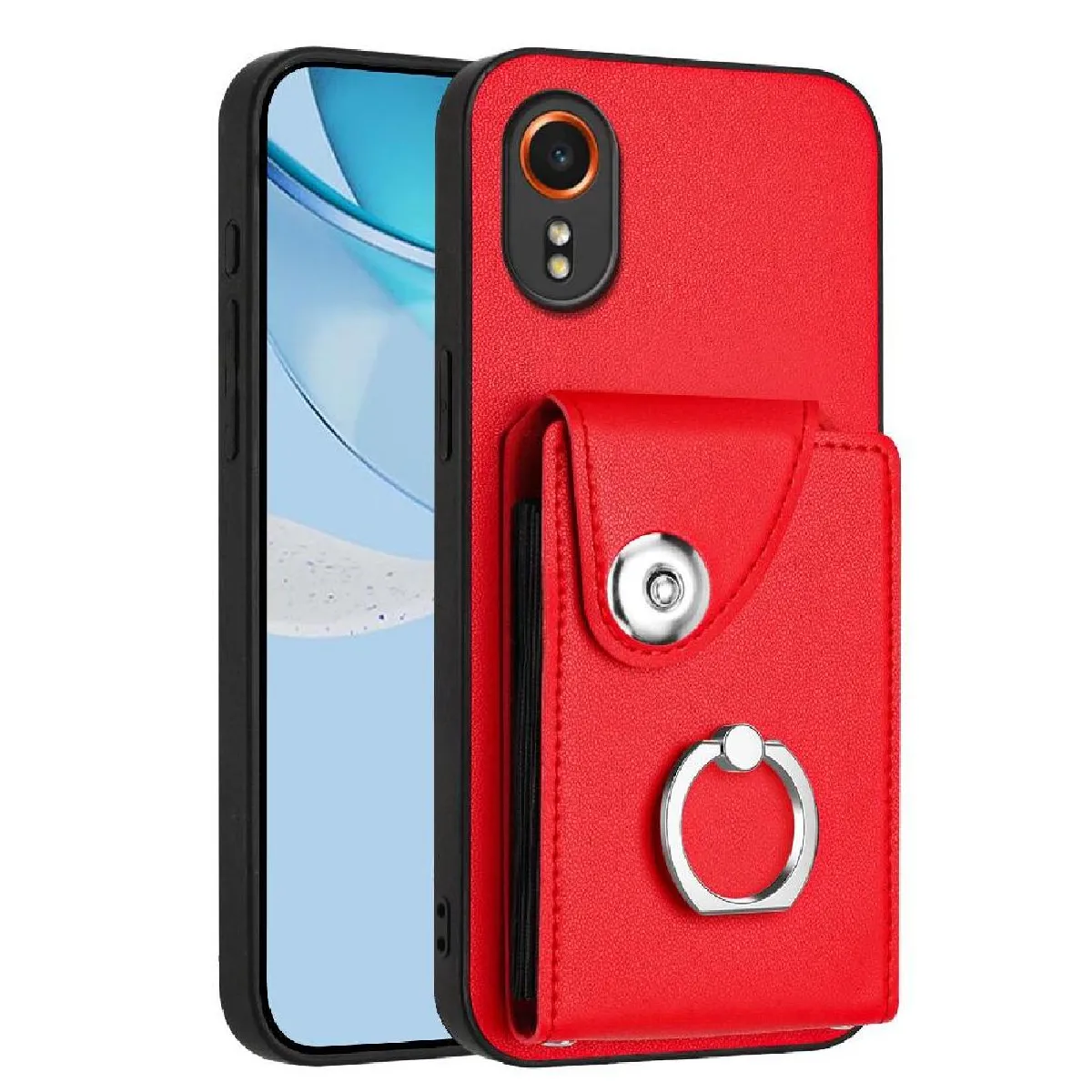 Générique Rouge Étui Portefeuille En Similicuir Foxdock Samsung Galaxy Xcover 7