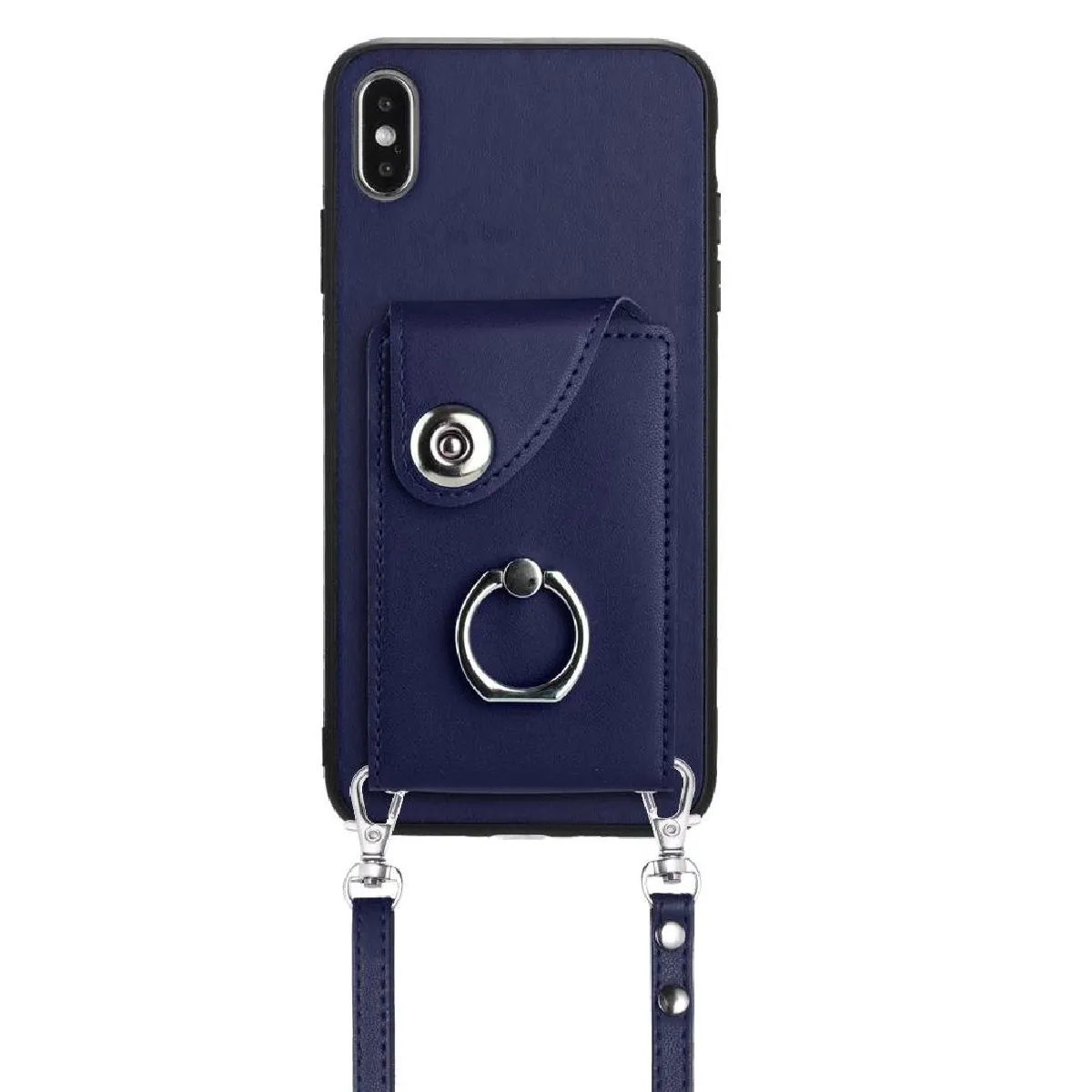 Générique Bleu Étui Portefeuille En Similicuir Flip Apple Iphone X