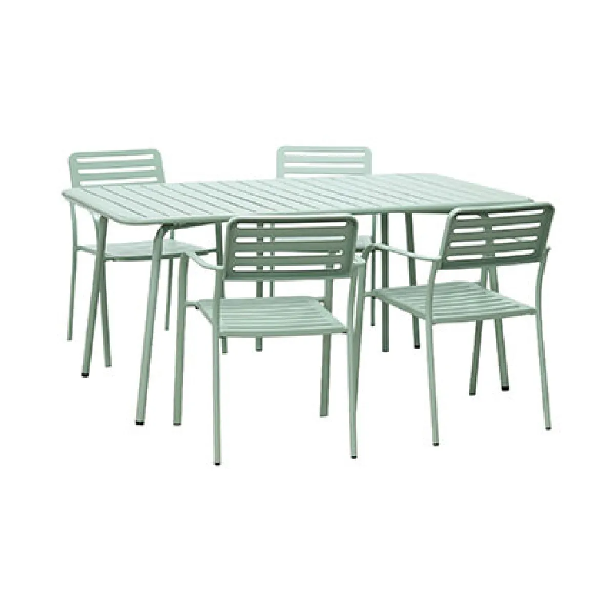 Table de jardin + 4 fauteuils BACA - Vert