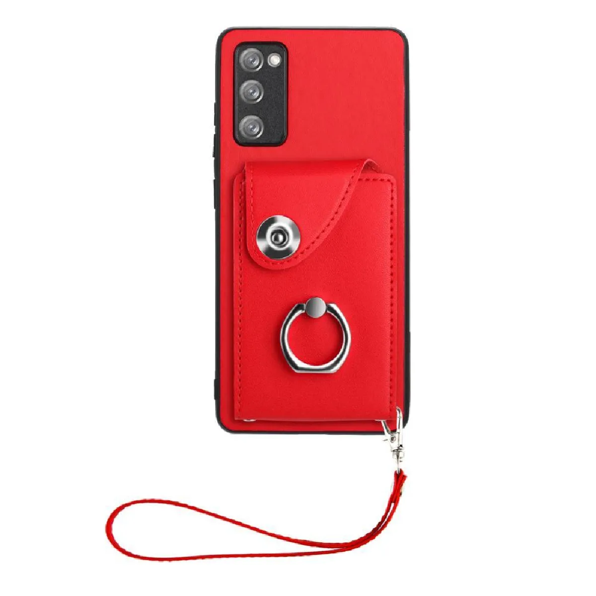 Générique Rouge Coque Porte-Cartes En Similicuir Samsung Galaxy S20 Fe