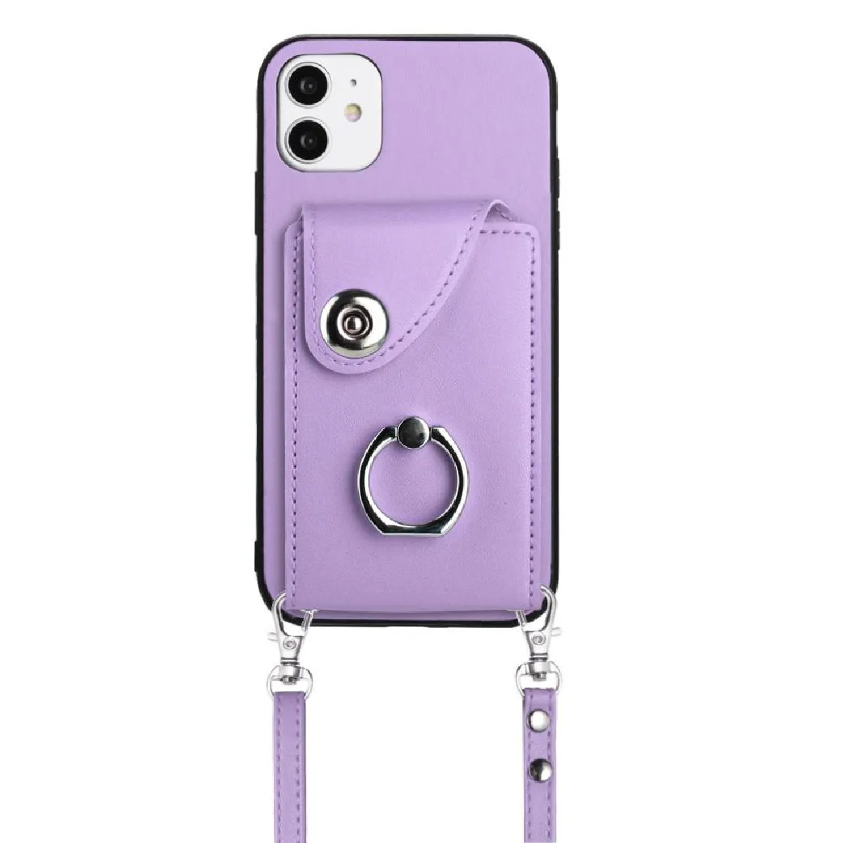 Générique Violet Étui Portefeuille En Similicuir Apple Iphone 11