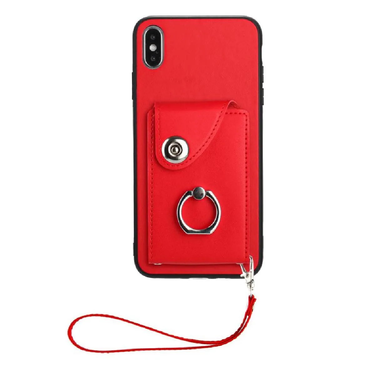 Générique Rouge Étui Portefeuille En Similicuir Pour Apple Iphone Xs Max