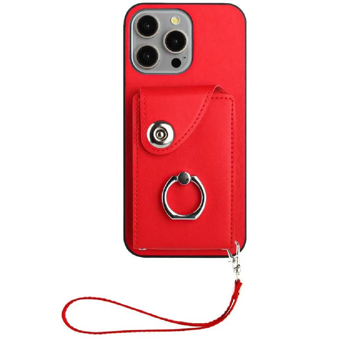 Générique Rouge Étui Portefeuille En Similicuir Pour Iphone 13 Pro