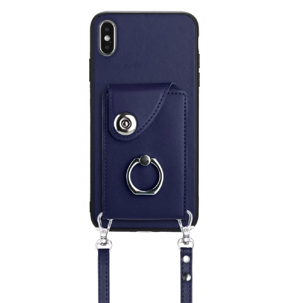 Générique Bleu Coque En Similicuir Pour Apple Iphone Xs Max