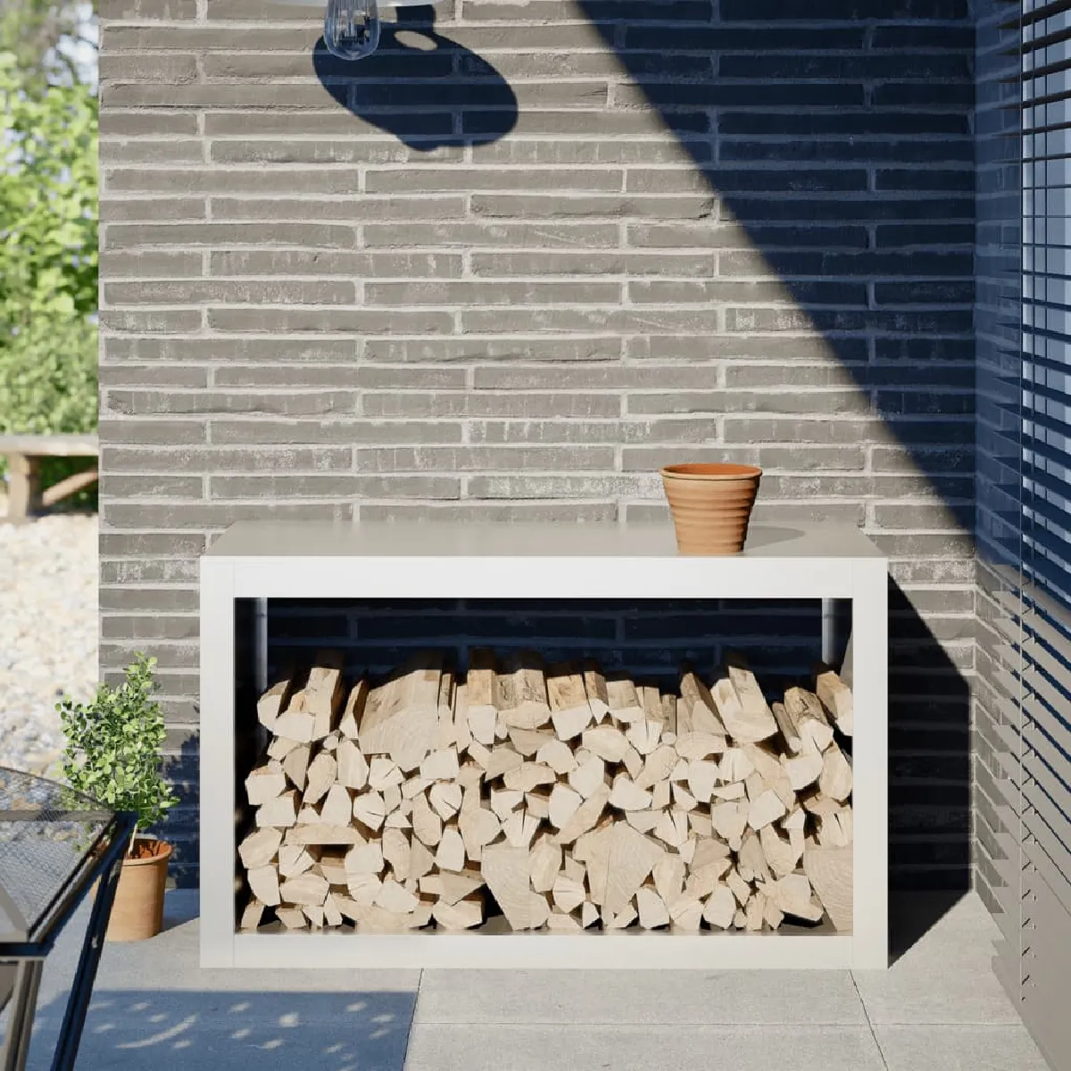 vidaXL Portant de bois de chauffage 100x40x60 cm acier