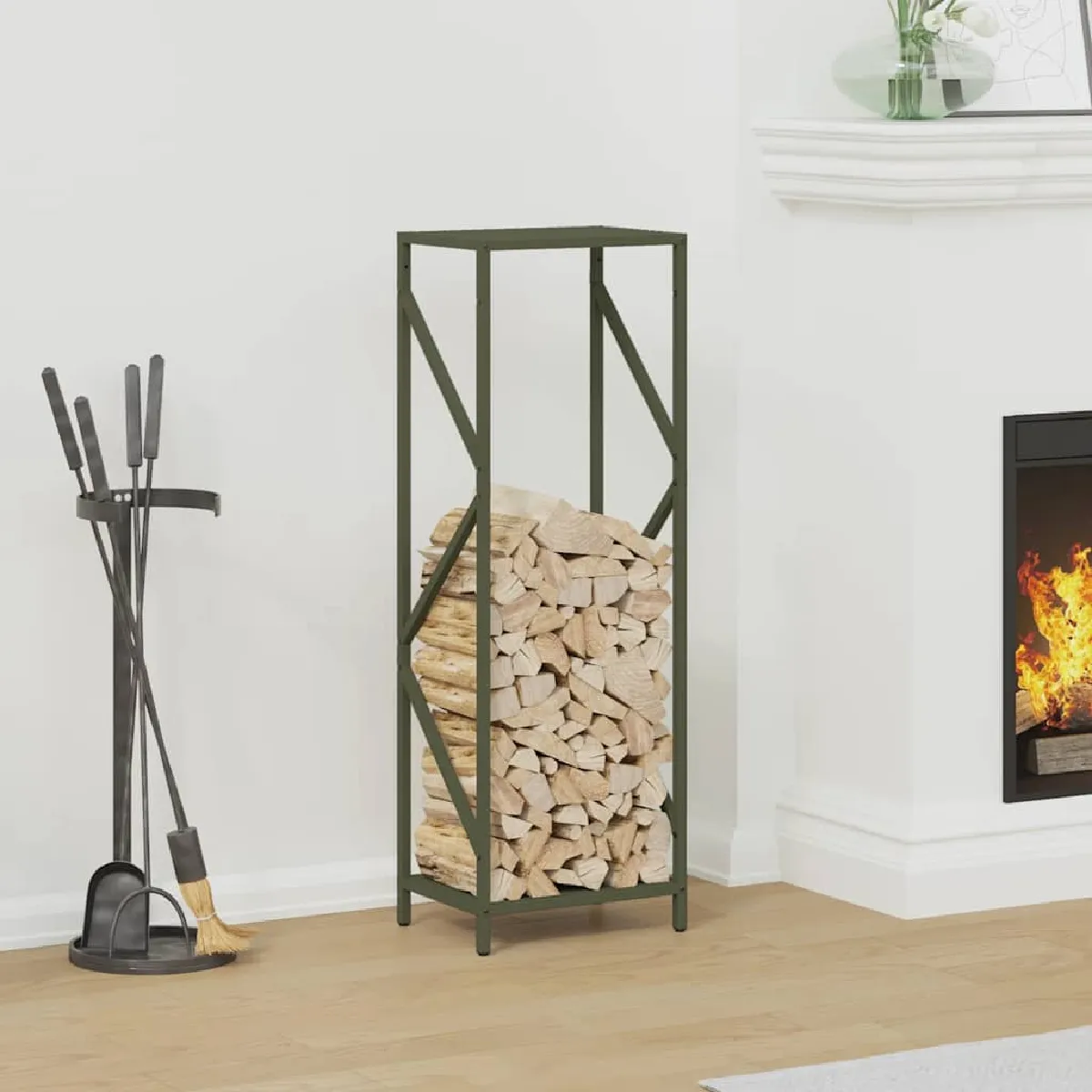 vidaXL Portant de bois chauffage 34x25x100 cm