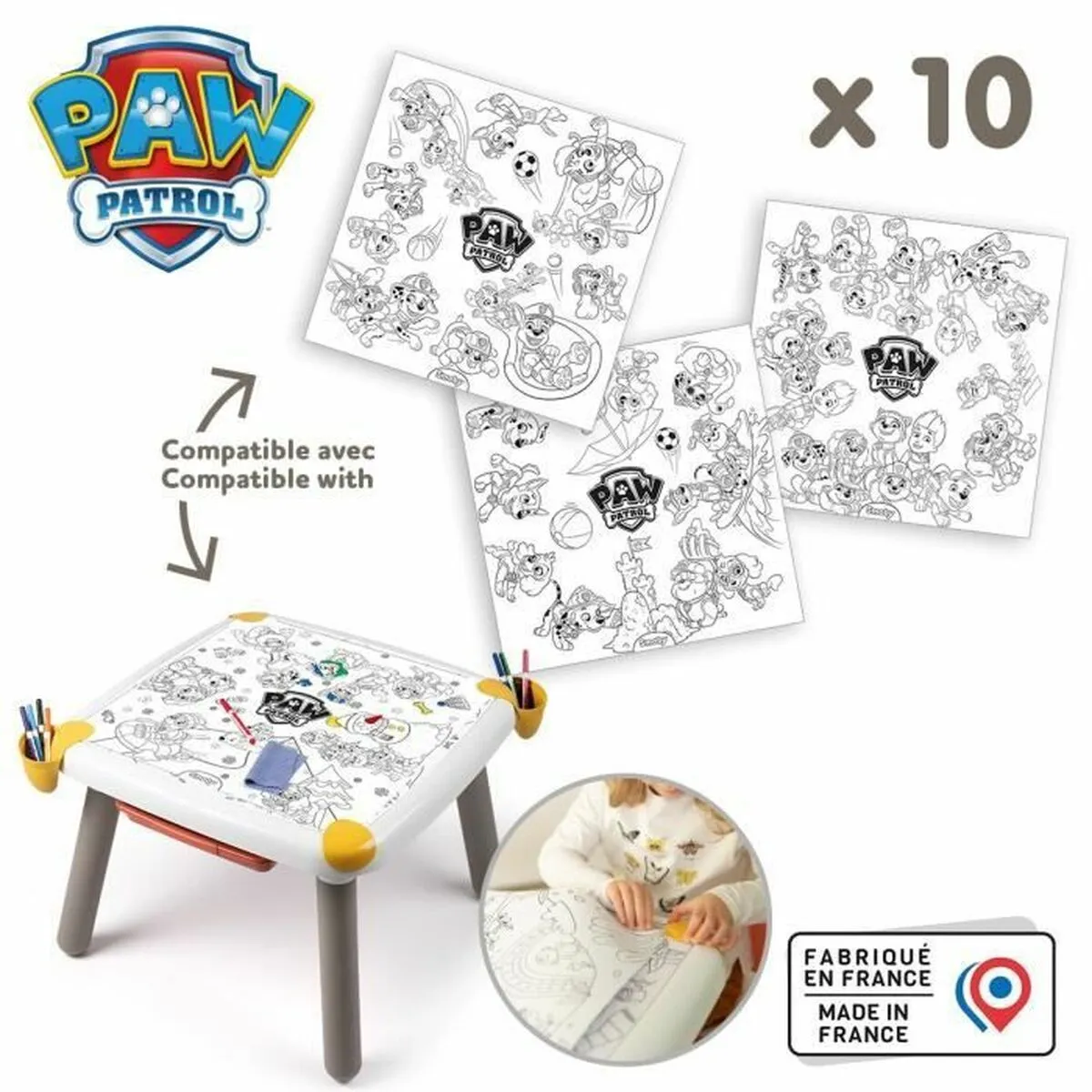Recharge Coloriages Smoby Kid Table Créative Paw Patrol 7600420400 – 10 Feuilles de Coloriages - vue 3