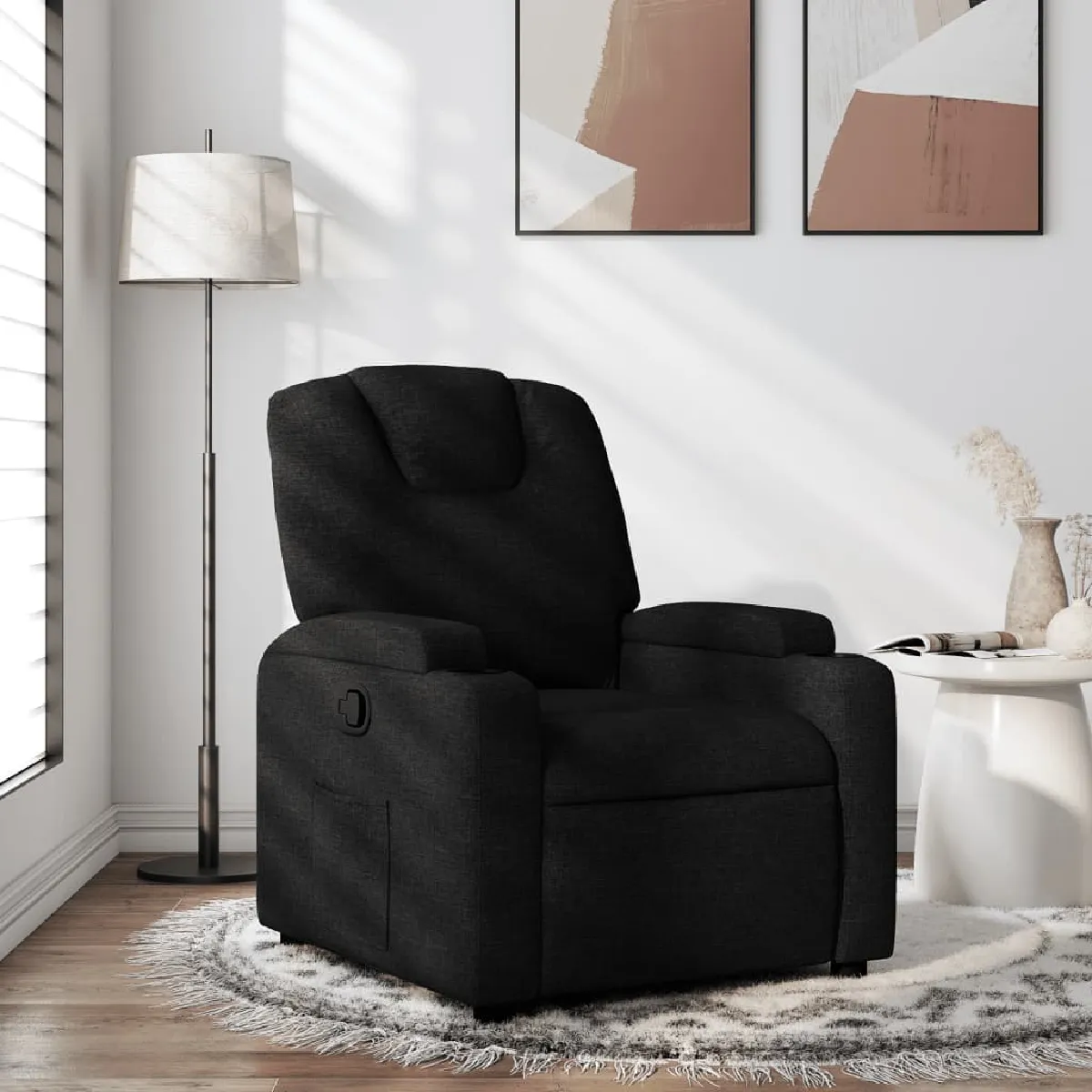 Vidaxl Noir Fauteuil Inclinable Tissu - Image 2