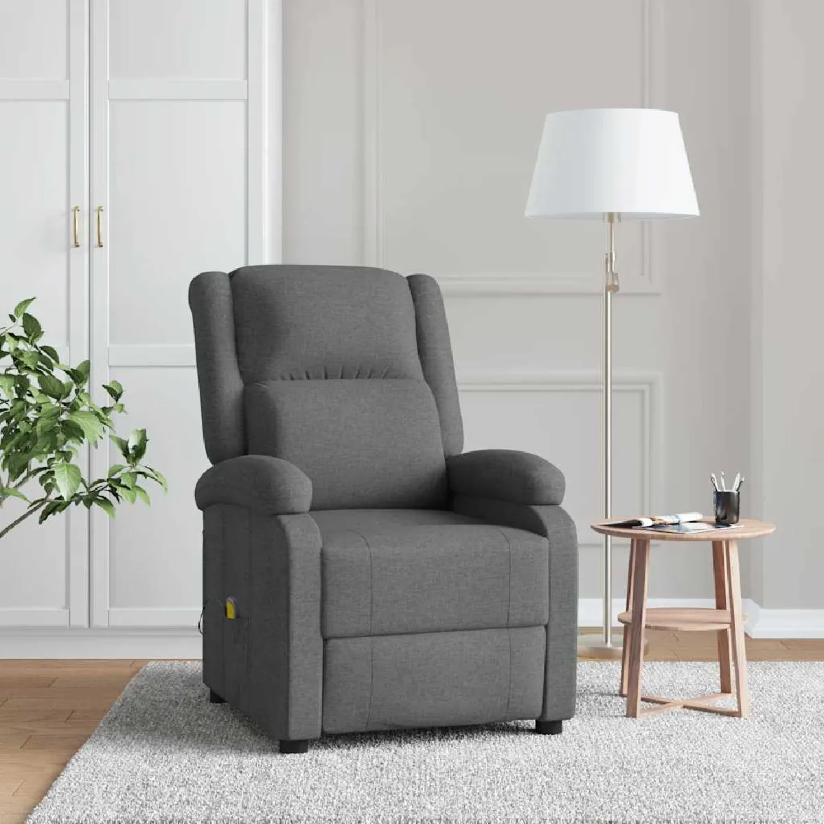 Vidaxl Gris Fauteuil De Massage Foncé Tissu - Image 3