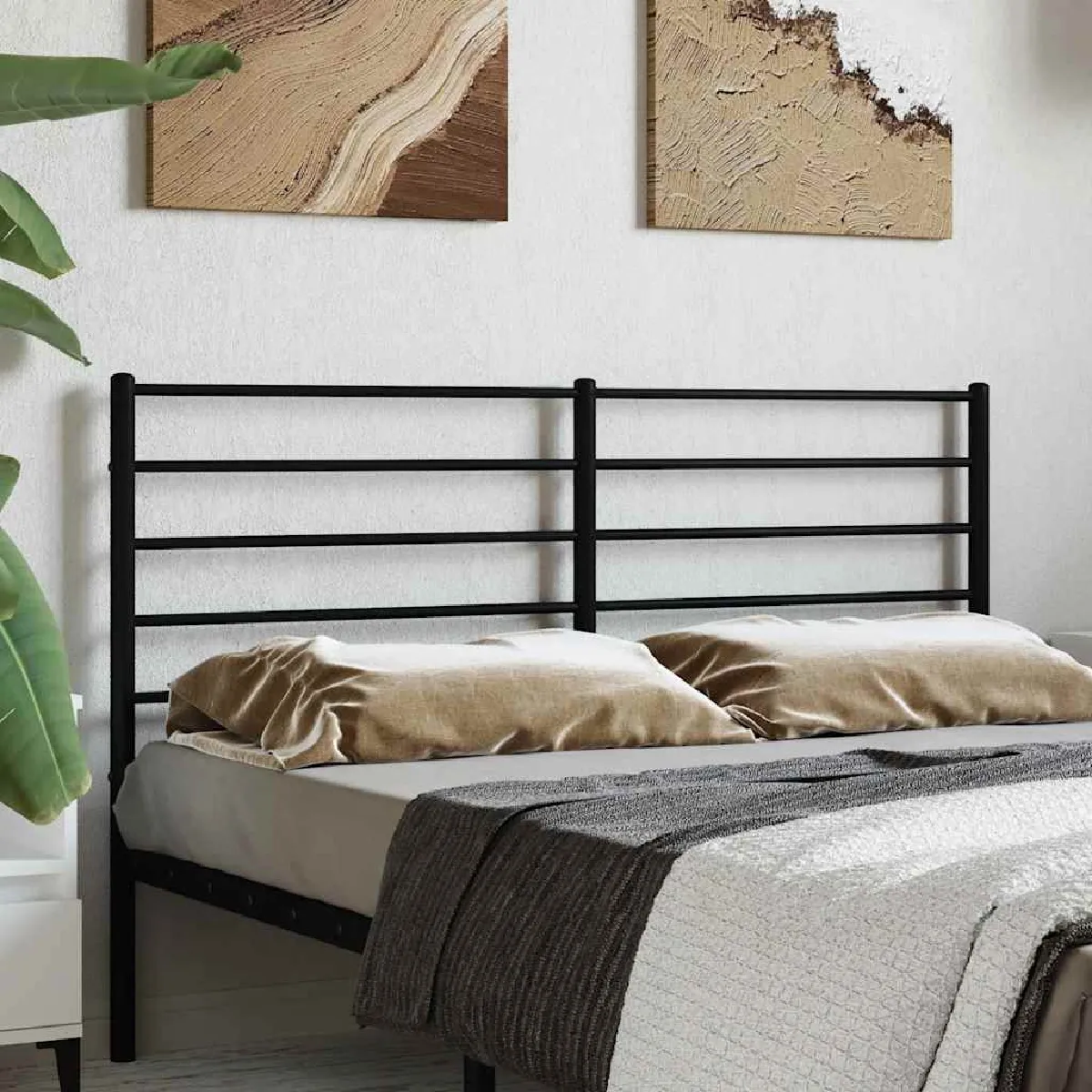 vidaXL Tête de lit métal 140 cm