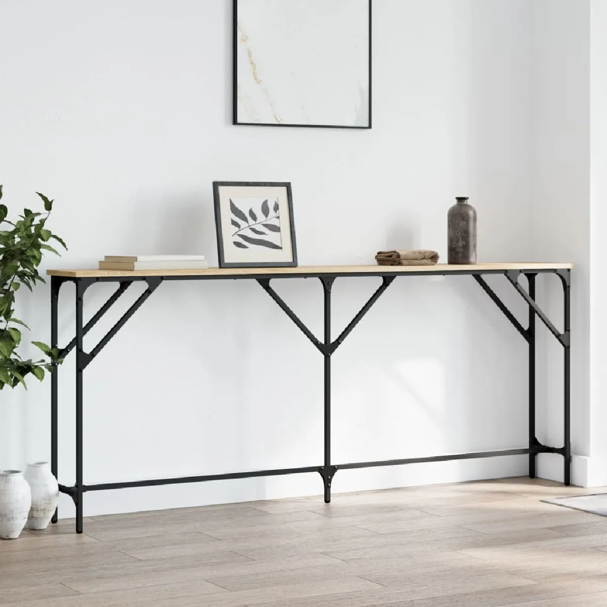Vidaxl Table console chêne sonoma 180x23x75 cm bois d'ingénierie