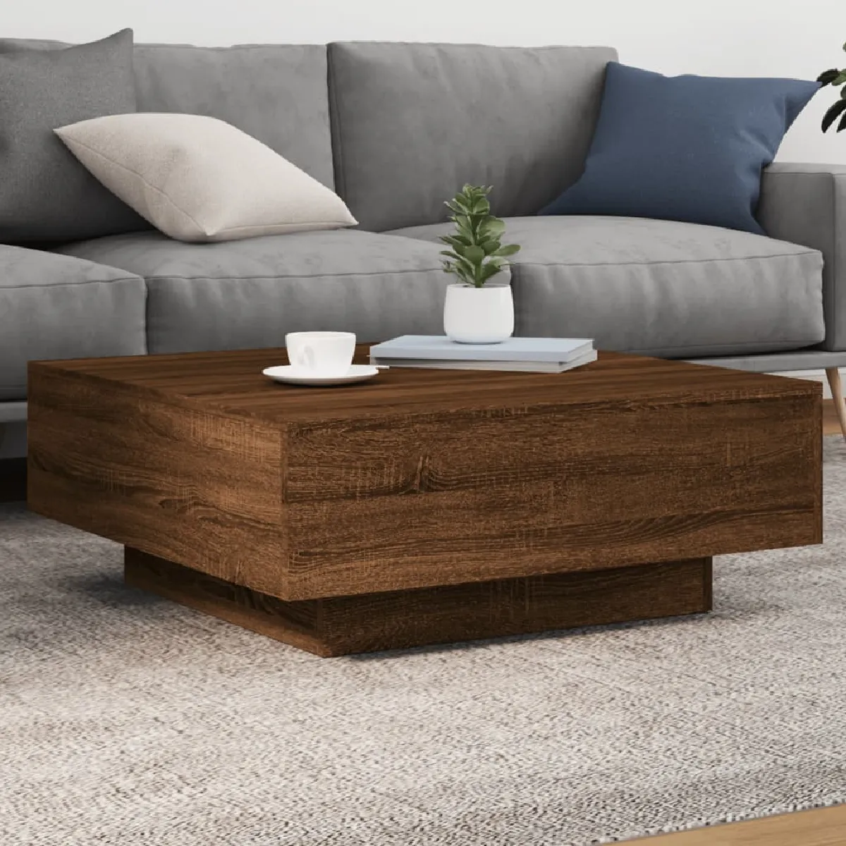 Comparer les prix de vidaXL Table basse chêne marron 80x80x31 cm bois d'ingénierie