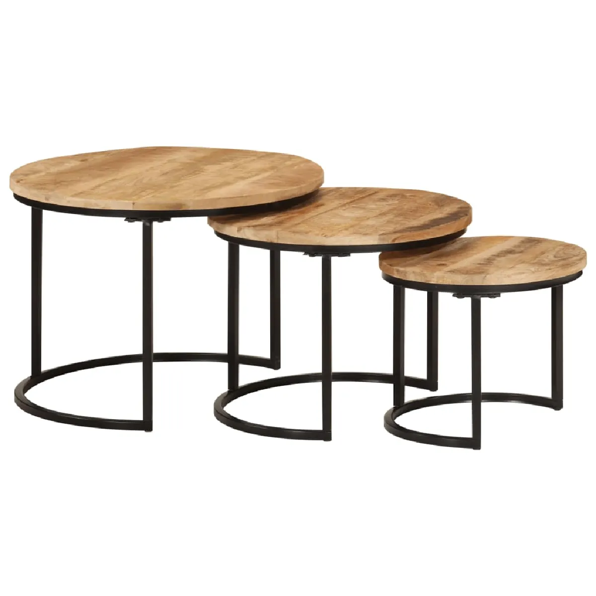 Comparer les prix de vidaXL Tables gigognes 3 pcs bois de manguier massif brut