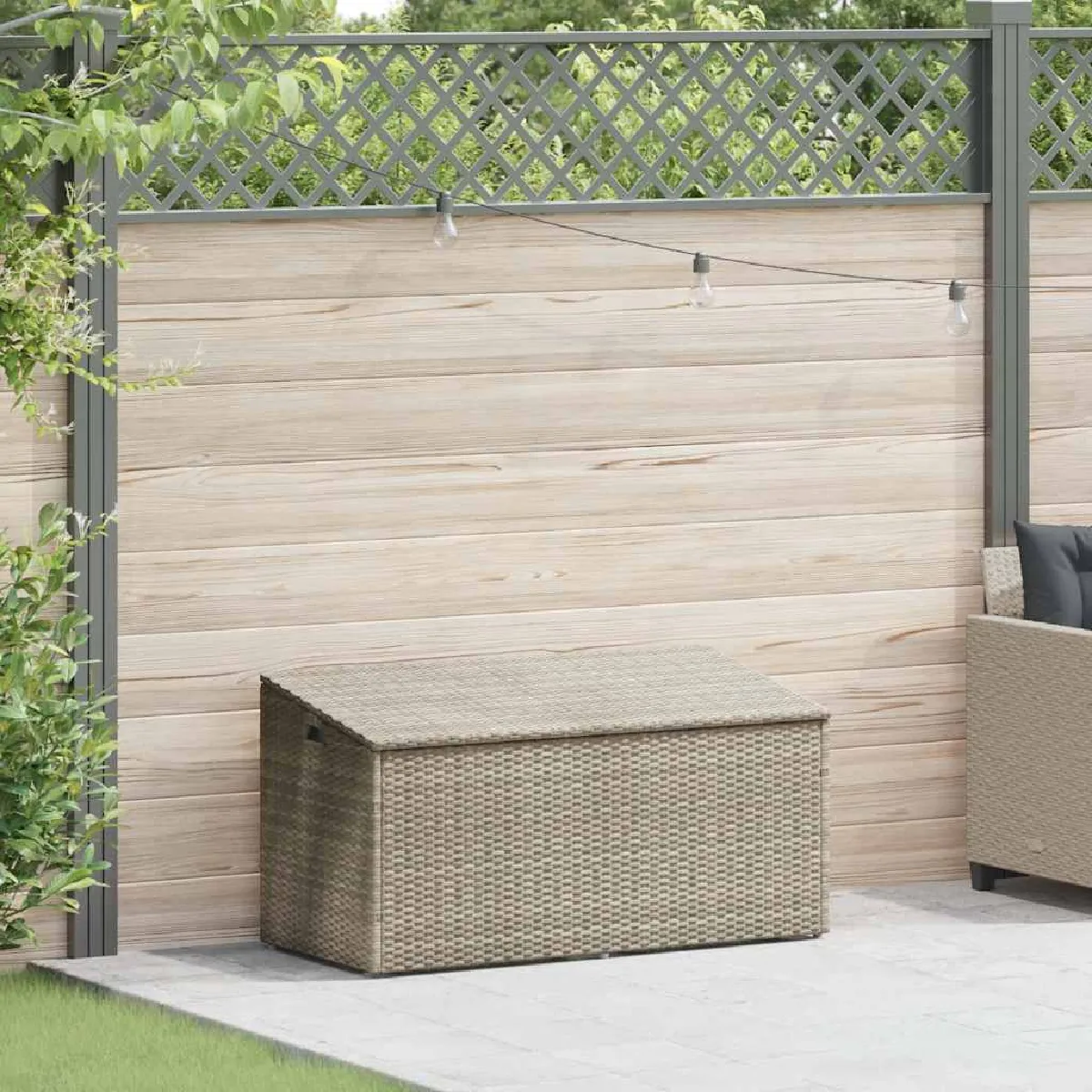 VIDAXL - Coffre de rangement de jardin - 110x50x58 cm - Gris clair - Image 3